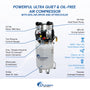 California Air Tools 10020DC-22060 2.0 HP Ultra Quiet Oil-Free 10 Gallon Air Compressor with 80% Air Dryer, 220V