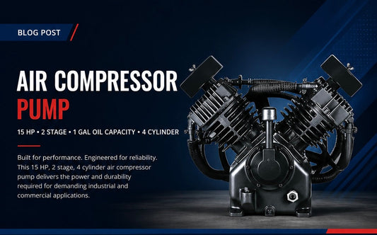 Air Compressor Pump, 15 HP, 2 Stage, 1 Gallon Oil Capacity, 4 Cylinder: Built for Heavy-Duty Industrial Performance