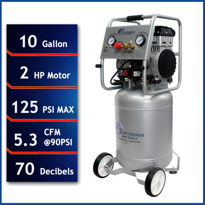 California Air Tools 10020C Ultra Quiet 2.0 HP Oil-Free 10-Gallon Air Compressor