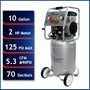 California Air Tools 10020C Ultra Quiet 2.0 HP Oil-Free 10-Gallon Air Compressor
