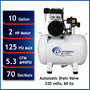 California Air Tools 10020CHAD-22060 Ultra Quiet 2.0 HP Oil-Free 10-Gallon Air Compressor with Automatic Drain Valve – 220V