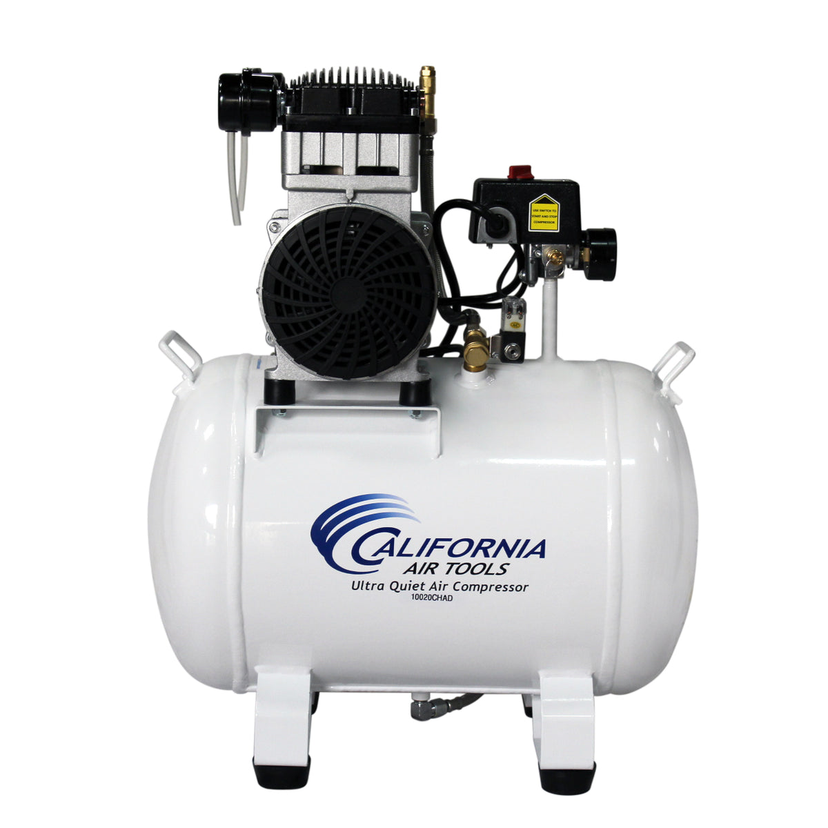 California Air Tools 10020CHAD-22060 Ultra Quiet 2.0 HP Oil-Free 10-Gallon Air Compressor with Automatic Drain Valve – 220V