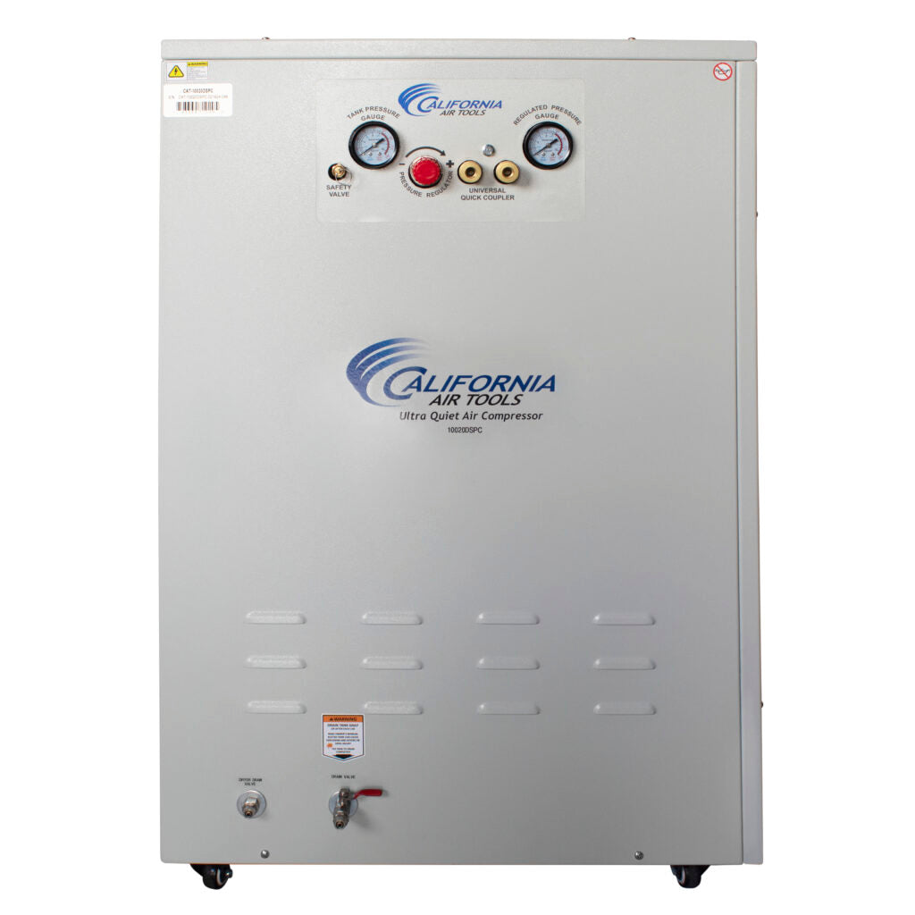 California Air Tools 10020DSPC Ultra Quiet 2.0 HP Oil-Free 10-Gallon Air Compressor with 80% Air Dryer & Soundproof Cabinet