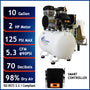 California Air Tools 10020HDSMADC 2.0 HP SMART Ultra Quiet Oil-Free 10 Gallon Horizontal Air Compressor with 98% Air Dryer & Automatic Drain