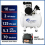 California Air Tools 10020SMHAD 2.0 HP SMART Ultra Quiet Oil-Free 10 Gallon Horizontal Air Compressor with Automatic Drain
