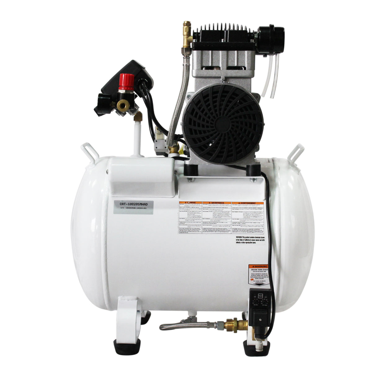 California Air Tools 10020SMHAD 2.0 HP SMART Ultra Quiet & Oil-Free 10 Gallon Air Compressor with Automatic Drain Valve