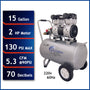 California Air Tools 15020C-22060 Ultra Quiet 2.0 HP Oil-Free 15 Gallon Air Compressor – 220V