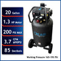 California Air Tools CALAIR-20013 1.3 HP High Pressure Oil-Free 20 Gallon Air Compressor, 200 PSI