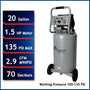 California Air Tools 20015 Ultra Quiet 1.5 HP Oil-Free 20-Gallon Portable Air Compressor