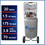 California Air Tools 20015HPAD Ultra Quiet 1.5 HP Oil-Free High-Pressure 20-Gallon Air Compressor with Automatic Drain