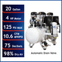 California Air Tools 20040DCADC Powerful 4.0 HP Ultra Quiet & Ultra Dry Oil-Free 20 Gallon Air Compressor with 98% Air Drying System & Automatic Drain Valve – 220V