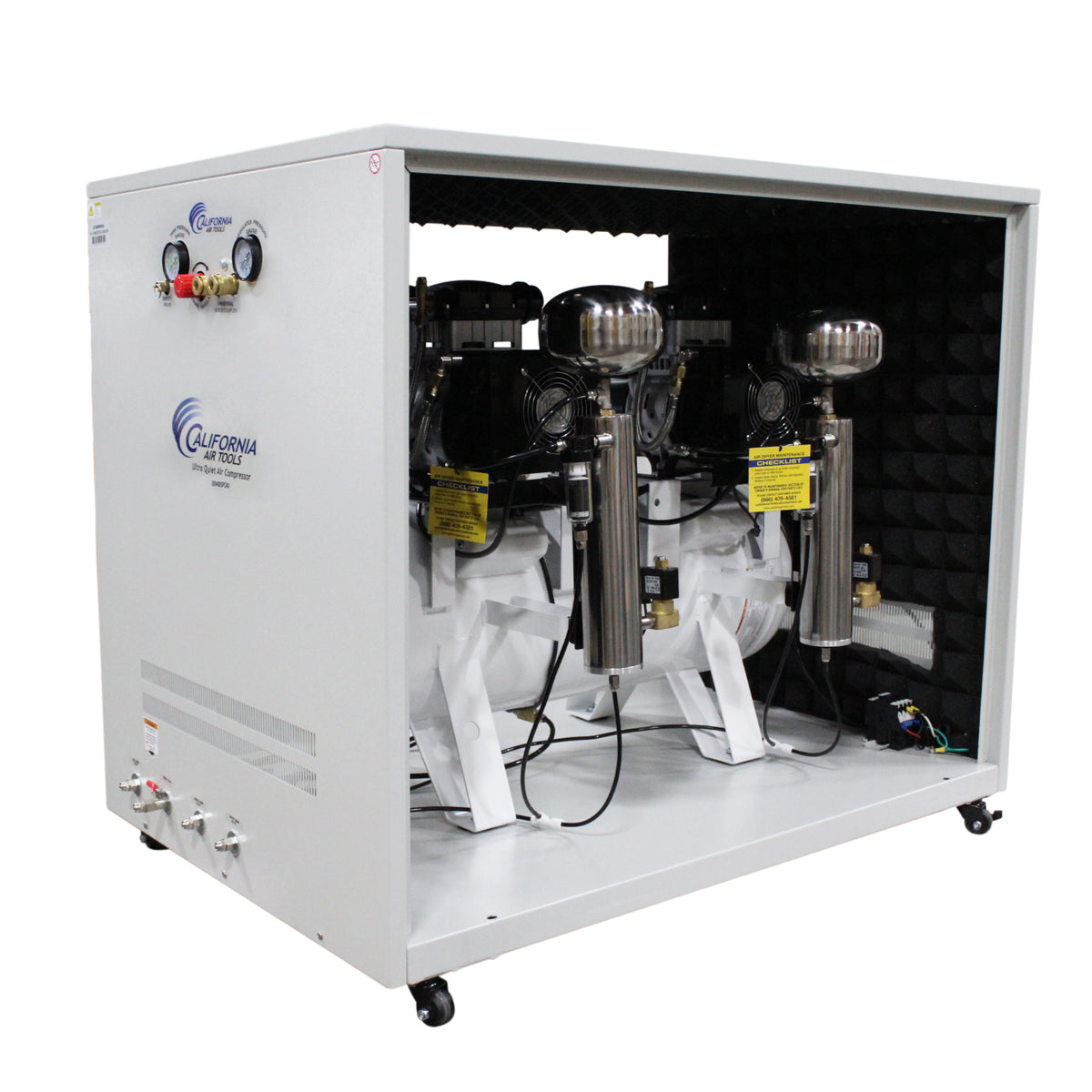 California Air Tools 20040DSPCAD Powerful 4.0 HP Ultra Quiet & Oil-Free 20 Gallon Air Compressor with 80% Air Drying System & Automatic Drain – Soundproof Cabinet, 220V