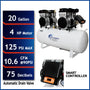 California Air Tools 20040SMAD 4.0 HP SMART Ultra Quiet Oil-Free 20 Gallon Air Compressor with Automatic Drain
