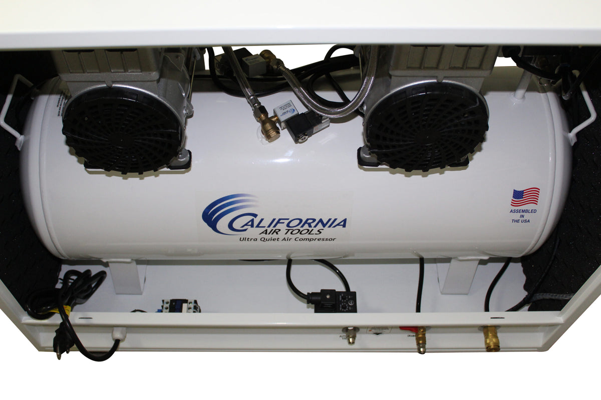 California Air Tools 20040SPCAD 4.0 HP Ultra Quiet Oil-Free 20 Gallon Air Compressor with Automatic Drain & Soundproof Cabinet, 220V