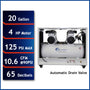 California Air Tools 20040SPCAD 4.0 HP Ultra Quiet Oil-Free 20 Gallon Air Compressor with Automatic Drain & Soundproof Cabinet, 220V