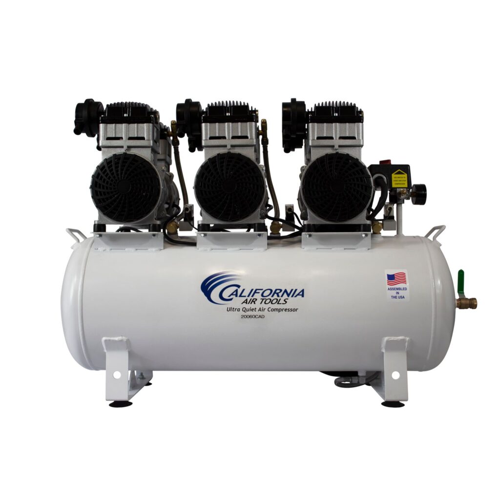 California Air Tools 20060CAD Ultra Quiet & Oil-Free 6.0 HP 20 Gallon Air Compressor with Automatic Drain Valve – 220V