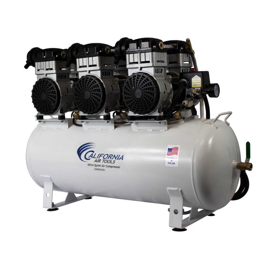 California Air Tools 20060CAD Ultra Quiet & Oil-Free 6.0 HP 20 Gallon Air Compressor with Automatic Drain Valve – 220V