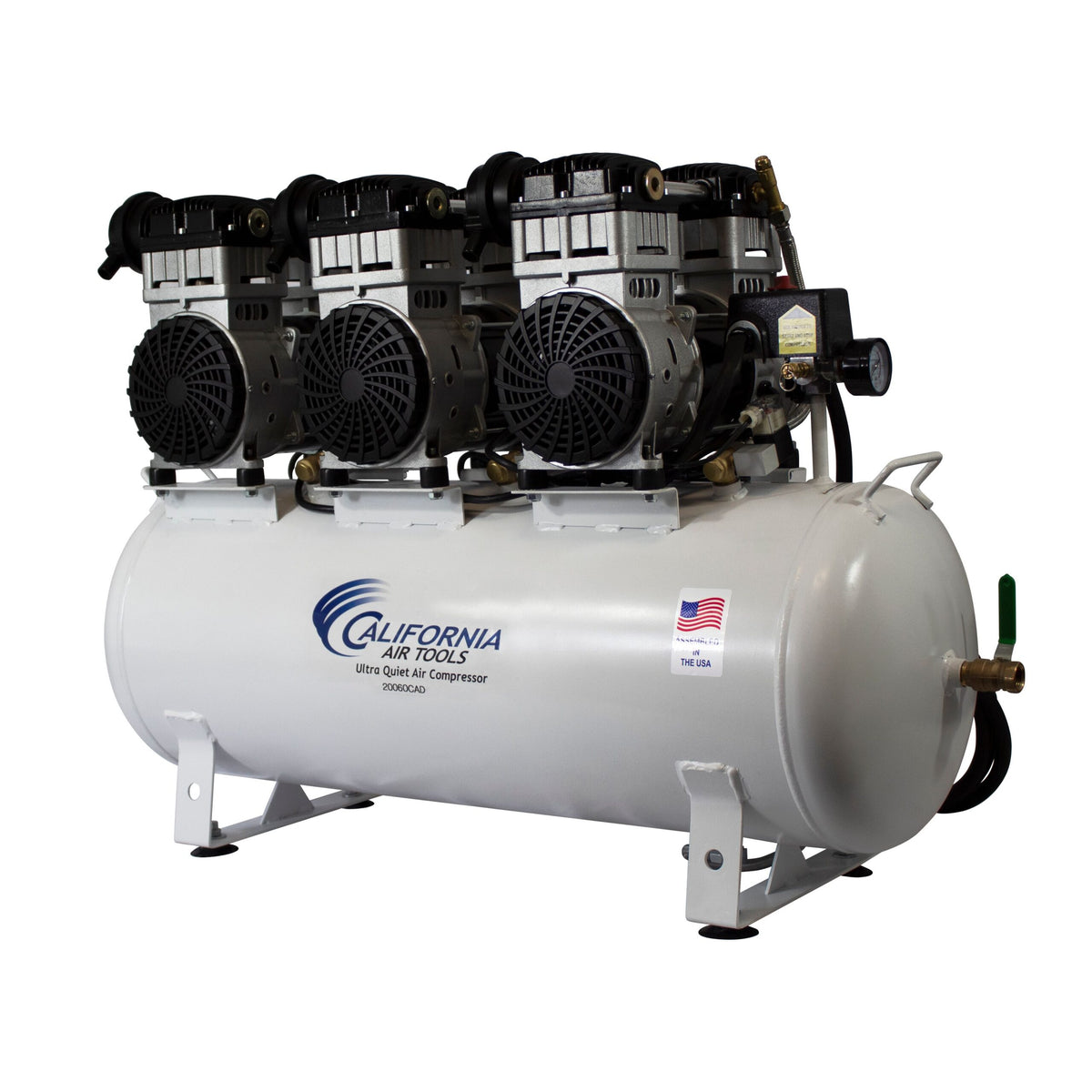 California Air Tools 20060CAD Ultra Quiet & Oil-Free 6.0 HP 20 Gallon Air Compressor with Automatic Drain Valve – 220V