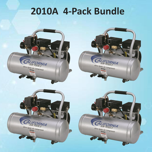 California Air Tools 2010A Ultra Quiet Oil-Free 1.0 HP 2-Gallon Air Compressor 4-Pack
