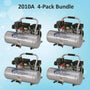 California Air Tools 2010A Ultra Quiet Oil-Free 1.0 HP 2-Gallon Air Compressor 4-Pack