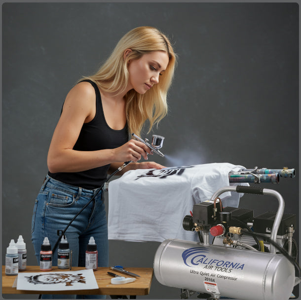 California Air Tools 2010A Ultra Quiet Oil-Free 1.0 HP 2-Gallon Air Compressor 4-Pack