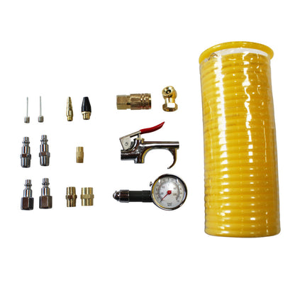 California Air Tools 376 16-Piece Air Hose & Air Tool Accessory Kit with Gauge
