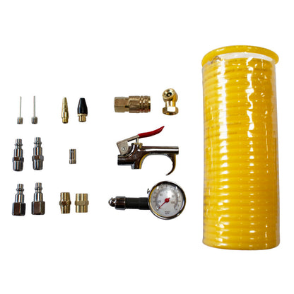 California Air Tools 376 16-Piece Air Hose & Air Tool Accessory Kit with Gauge