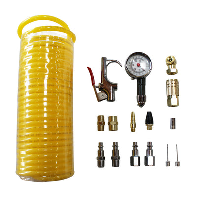California Air Tools 376 16-Piece Air Hose & Air Tool Accessory Kit with Gauge