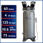 California Air Tools 60040CAD Ultra Quiet & Oil-Free 4.0 HP 60 Gallon ASME Air Compressor with Automatic Drain Valve – 220V