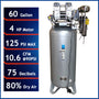 California Air Tools 60040DCAD Ultra Quiet & Oil-Free 4.0 HP 60 Gallon Air Compressor with 80% Air Drying System & Automatic Drain Valve – 220V