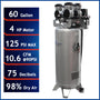 California Air Tools 60040DCADC Ultra Quiet & Oil-Free 4.0 HP 60 Gallon Air Compressor with 98% Air Drying System & Automatic Drain Valve – 220V