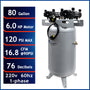 California Air Tools 80060C 6.0 HP Ultra Quiet Oil-Free 80 Gallon Stationary Air Compressor