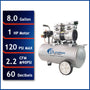 California Air Tools 8010 Ultra Quiet 1.0 HP Oil-Free 8-Gallon Air Compressor