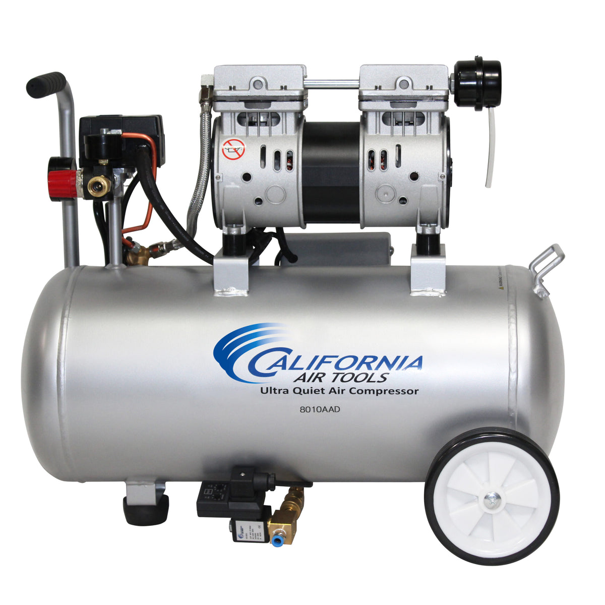 California Air Tools 8010AAD Ultra Quiet Oil-Free 1.0 HP 8-Gallon Aluminum Air Compressor with Automatic Drain Valve