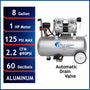California Air Tools 8010AAD Ultra Quiet Oil-Free 1.0 HP 8-Gallon Aluminum Air Compressor with Automatic Drain Valve