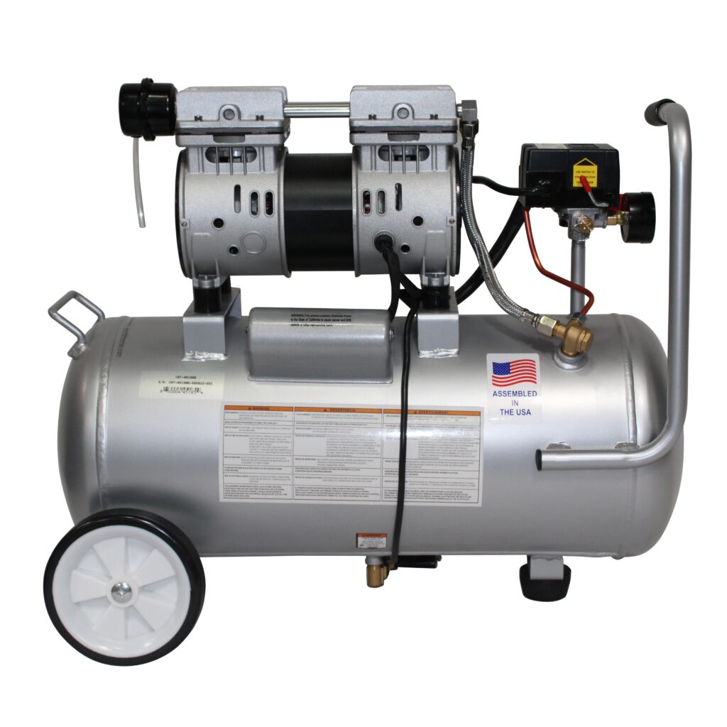 California Air Tools 8010AD Ultra Quiet Oil-Free 1.0 HP 8-Gallon Steel Air Compressor with Automatic Drain Valve