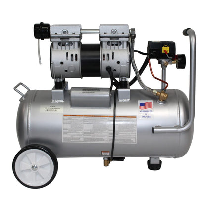 California Air Tools 8010AD Ultra Quiet Oil-Free 1.0 HP 8-Gallon Steel Air Compressor with Automatic Drain Valve