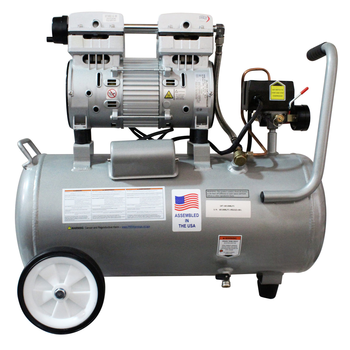 California Air Tools 8010ALFC 1.0 HP Ultra Quiet Oil-Free 8 Gallon Aluminum Air Compressor