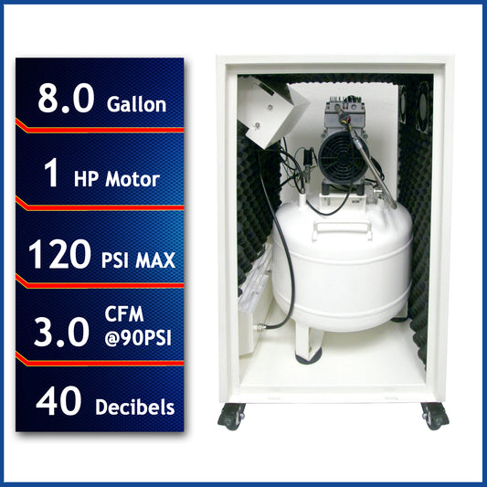 California Air Tools 8010SPC 1.0 HP Ultra Quiet Oil-Free Air Compressor with Sound Proof Cabinet