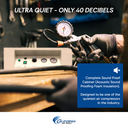 California Air Tools 8010SPC 1.0 HP Ultra Quiet Oil-Free Air Compressor with Sound Proof Cabinet