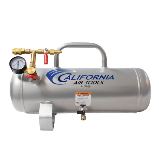 California Air Tools AUX02S 2 Gallon Steel Portable Auxiliary Air Tank – 125 PSI
