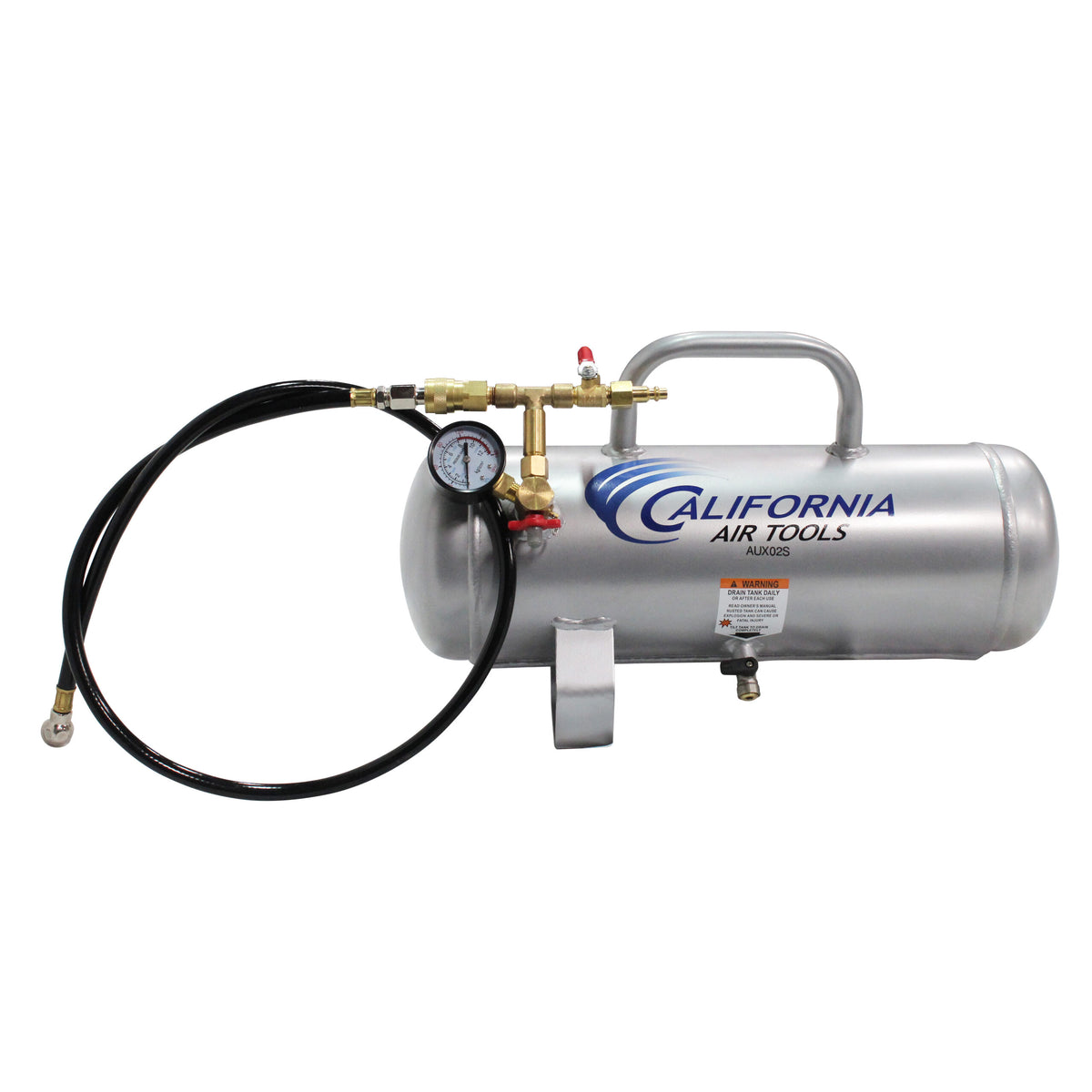 California Air Tools AUX02S 2 Gallon Steel Portable Auxiliary Air Tank – 125 PSI