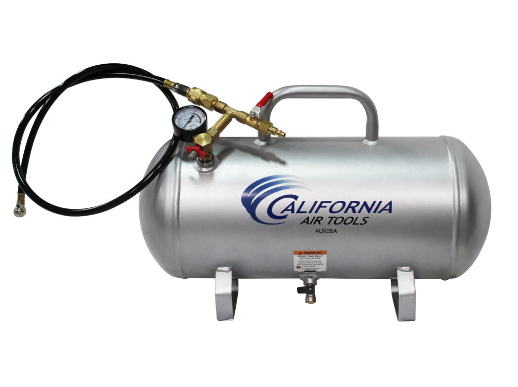 California Air Tools AUX05A 5 Gallon Aluminum Rust-Free Lightweight Auxiliary Air Tank – 125 PSI