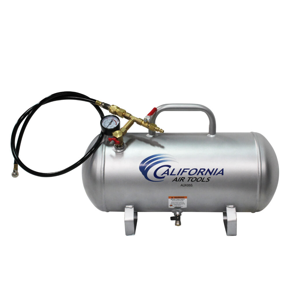 California Air Tools AUX05S 5 Gallon Steel Portable Auxiliary Air Tank – 125 PSI
