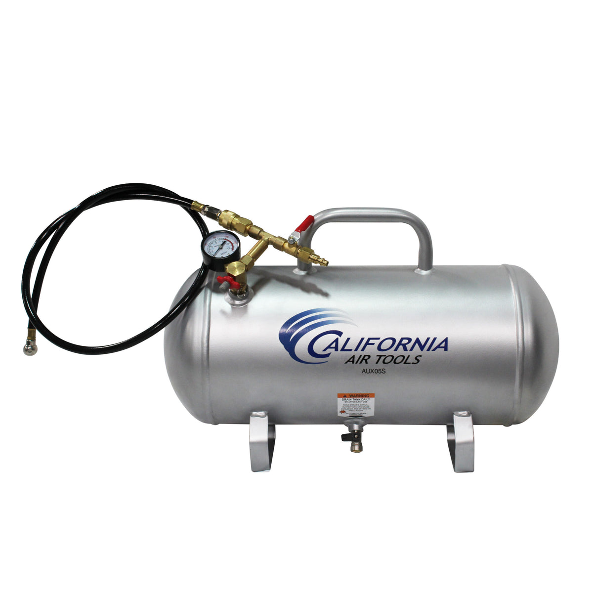 California Air Tools AUX05S 5 Gallon Steel Portable Auxiliary Air Tank – 125 PSI