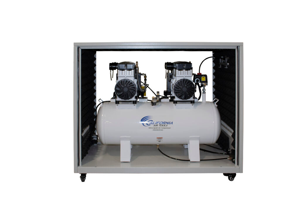 California Air Tools 20040DSPCAD Powerful 4.0 HP Ultra Quiet & Oil-Free 20 Gallon Air Compressor with 80% Air Drying System & Automatic Drain – Soundproof Cabinet, 220V