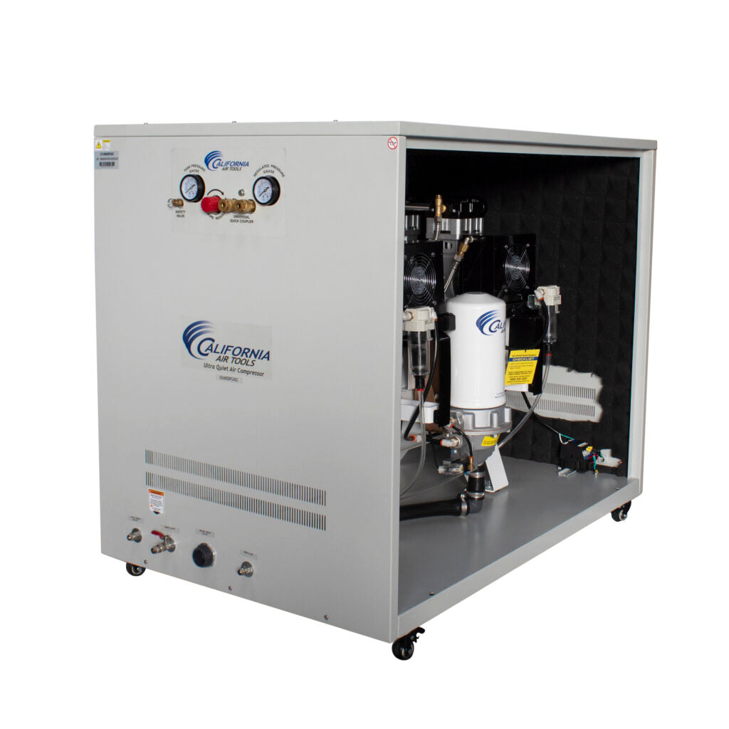 California Air Tools 20040DSPCADC Powerful 4.0 HP Ultra Quiet & Oil-Free 20 Gallon Air Compressor with 98% Air Drying System & Automatic Drain – Soundproof Cabinet, 220V