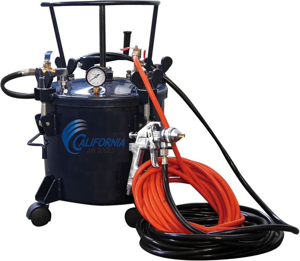 California Air Tools 365 5 Gallon Pressure Pot Paint Sprayer Kit with HVLP Gun & Hoses – 60 PSI