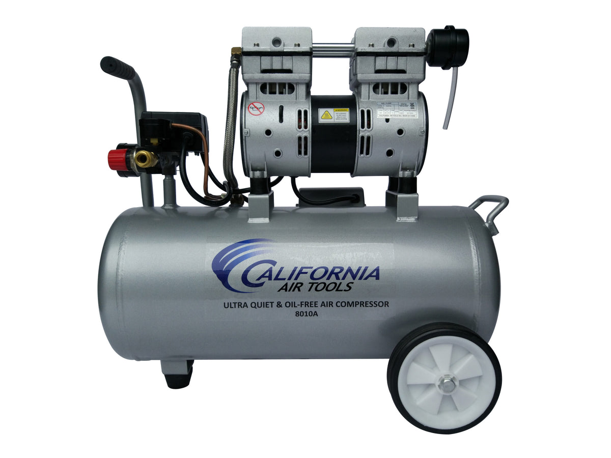California Air Tools 8010A Ultra Quiet 1.0 HP Oil-Free 8-Gallon Aluminum Air Compressor – 4-Pack Bundle