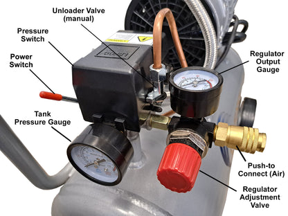 California Air Tools 8010A Ultra Quiet 1.0 HP Oil-Free 8-Gallon Aluminum Air Compressor – 4-Pack Bundle